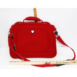 Olympia Travel Bag Under Seat Carry-On Red Multi Compartment 12X14X9